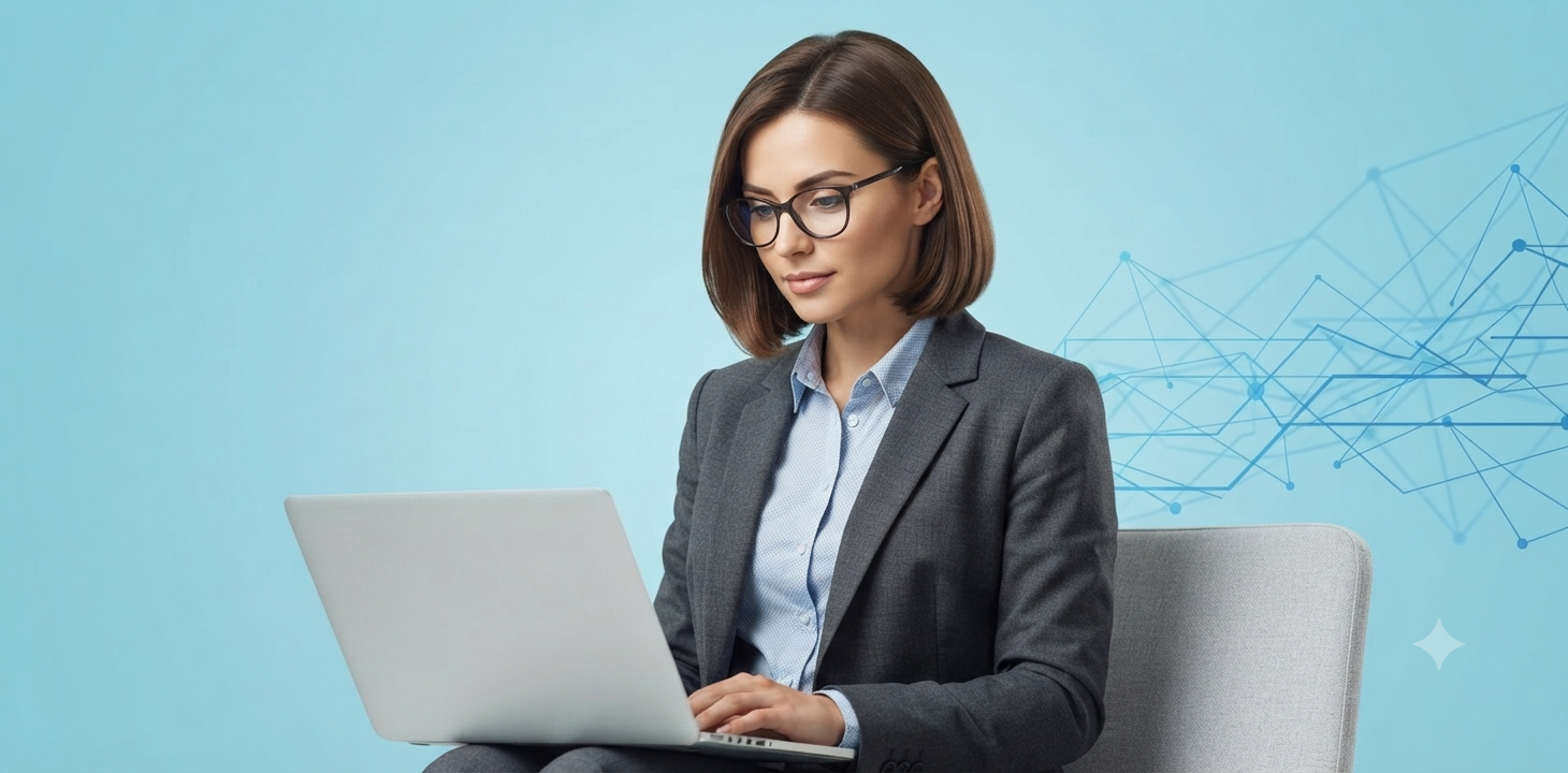 Professional with laptop